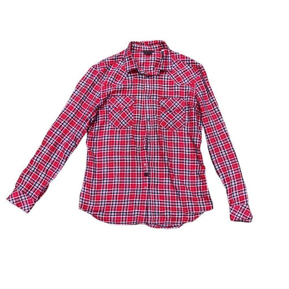 Vintage Diesel Jeans Flannel Button Up Shirt XL Red Pattern Shirt - Picture 3 of 10